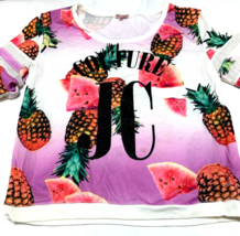 Juicy Couture Terry Cloth Shirt Size Medium Pineapple Watermelon Summer BBQ - £15.89 GBP
