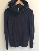 Lululemon Navy Blue Hooded Long Sleeve Zippered Sweatshirt Women&#39;s Size ... - £20.09 GBP