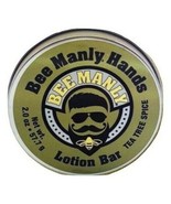 Bee Manly Hands Tea Tree Spice Mens Bee Solid Lotion Bar Dry Skin Honey ... - £11.46 GBP