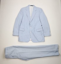 Vintage 70s Streetwear Mens 42L 2 Piece Pinstriped Suit Wedding USA Pant... - $188.05