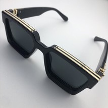 Mens Black And Gold Millionaire Style Sunglasses thick - $65.16