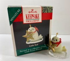 VTG Hallmark Miniature Ornament Little Seal 2nd Little Frosty Friend Series 1990 - £8.69 GBP