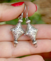 Sterling silver earrings, sterling silver tribal earrings, ethnic earrin... - £23.96 GBP