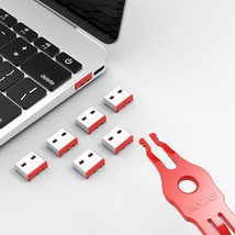 Usb Port Blocker - Pack Of 10, Red With Key,Dust And Moisture Proof - £43.92 GBP