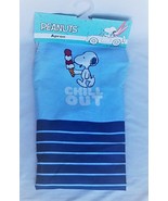 New Peanuts Snoopy Kitchen Cooking Apron Blue Striped Chill Out Ice Crea... - £20.93 GBP