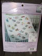 &quot;&quot;ALPHABET DREAMS -STAMPED  CROSS STITCH BABY QUILT&quot;&quot; ++ BOOTIES - BUCILLA - $18.89