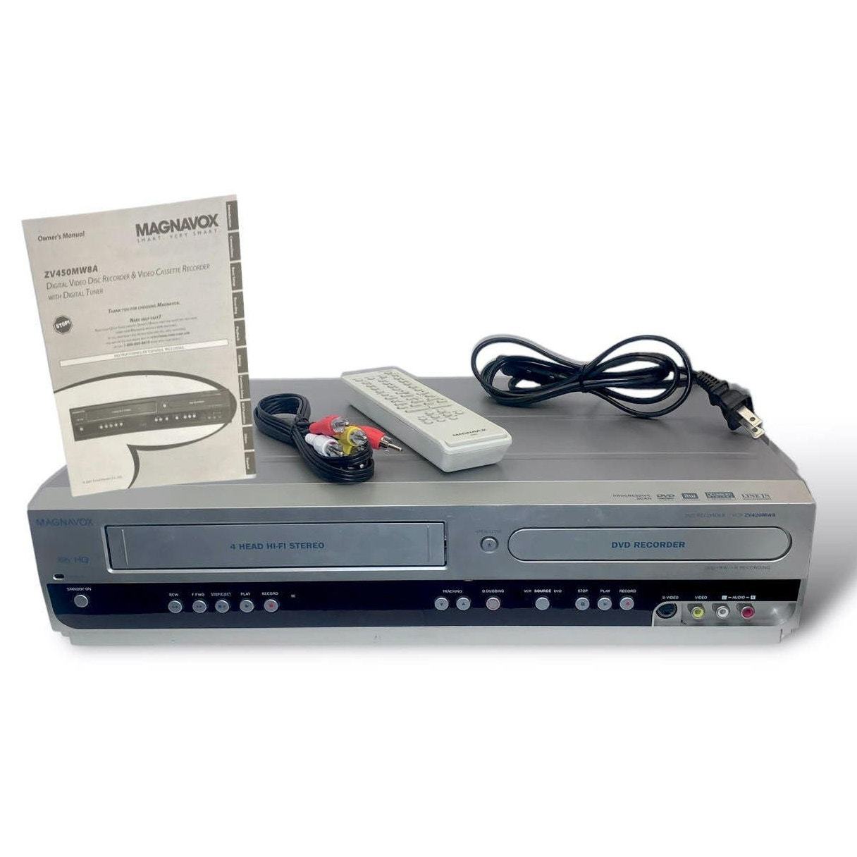 Magnavox ZV420MW8 DVD Recorder, VCR 4-Head Hi-Fi Stereo w Remote &amp; Manual TESTED  			