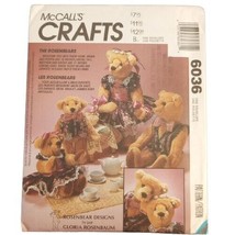 McCall&#39;s Crafts 6036 Pattern The Rosenbears Bear Family Dolls Plush 11&quot; 18&quot; UC - £3.91 GBP