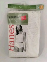 Vintage Hanes Elegance Nylon Brief Underwear Women&#39;s Size 6 White 5 Pair 2005 - £35.02 GBP