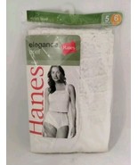 Vintage Hanes Elegance Nylon Brief Underwear Women&#39;s Size 6 White 5 Pair... - £35.04 GBP