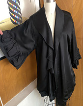 Anthropologie TWINKLE By WENLAN Sz 8 Jacket Dressy Satin Coat kimono zip up - £50.39 GBP