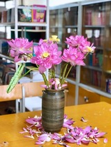 Pottery vase ceramic flower vase handmade in Vietnam H31cms - £103.02 GBP