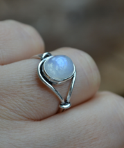 Moonstone ring, sterling silver moonstone ring, large stone ring, R349 - £23.97 GBP