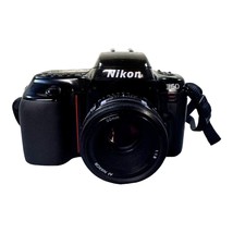 Nikon F50 35mm SLR Camera With AF Nikkor 50mm 1:1.8 Lens Made In Japan Film - $65.44