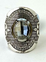Brighton Love Padlock Ring, Silver Finish, Swarovski Crystals J61982 Size 5 New - $51.30