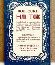 Central Supply Co Antique Label 1910s Brooklyn NY Hair Tonic Bob Curl 1.... - $405.46 MXN