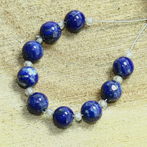 Lapis Lazuli Smooth Round Zircon Beads Briolette Natural Loose Gemstone ... - £1.55 GBP