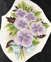 M104 - Ceramic Waterslide Vintage Decal - Lavender Flowers - 8&quot; - $3.50