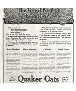 Quaker Oats 1911 Advertisement Hot Cereal The Good We Get Print Ad DWCC17 - €34,13 EUR