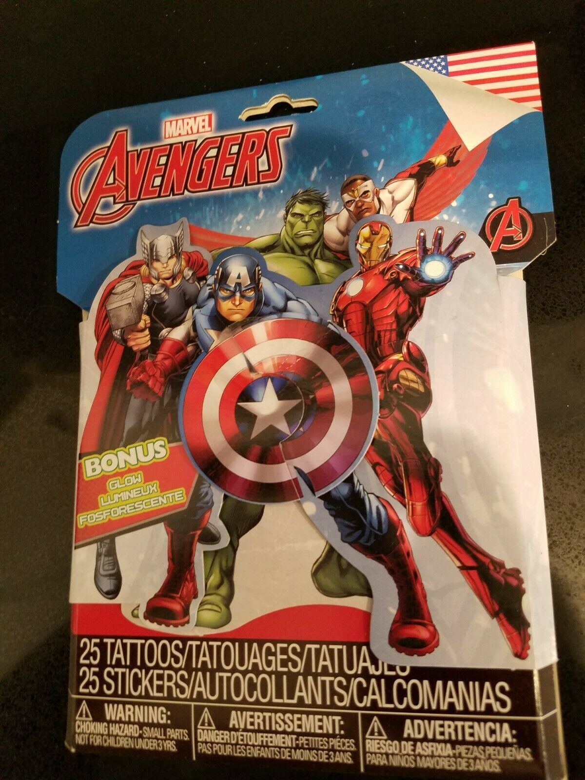 50 Marvel Avengers Tattoos &amp; Stickers - 25 Temporary Tattoos + 25 Stickers - $6.92