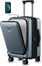 Luggex Carry On Laptop Compartment Pc Hard Shell Usb Port Airline Approved Blue - £83.22 GBP