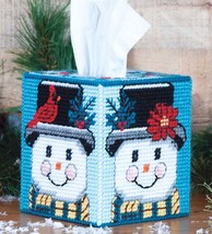 DIY Mary Maxim Holly Jolly Snowman Plastic Canvas Tissue Box Cover Kit - £22.33 GBP