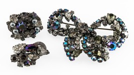 Vintage &quot; Fabriqué En Autriche &quot; Costume Bijoux Pierre Précieuse Broche Et - $125.92
