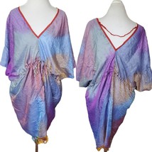 Karma Highway Hippie Boho Ombre Tiedye Multicolor Kimono Dress Fringe One Size - £29.80 GBP