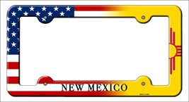 New Mexico|American Flag Novelty Metal License Plate Frame LPF-470 - £14.90 GBP