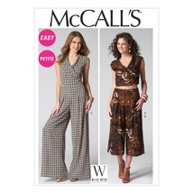 McCall&#39;s Patterns M7133 Misses&#39;/Miss Petite Top/Pants &amp; Jumpsuit, Size A... - $6.50