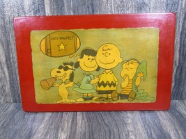 Vintage 1970s Peanuts Charlie Brown Litho-Lacquered Wood Wall Plaque #36 15&quot;X10&quot; - £31.15 GBP