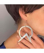 1980s Handmade OOAK Silver Drop Chandelier HUGE Earrings OFFeR! - $527.43 CAD