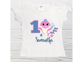 Baby Shark Birthday shirt Shark Girls personalized shirt Shark shirt Gir... - $19.95