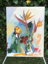 F Lepiete Original Modern Floral Abstract Impressionist Still Life Oil On Canvas - £537.16 GBP