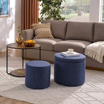 Ottoman Multi-Functional Combination Set Table Ottoman Dark Blue - $255.67