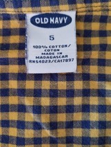 Old Navy ~ Boys&#39; Size 5 ~ Check Print ~ Cotton ~ Long Sleeve ~ Button Up... - $14.96