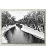 Ohio Landscape, Snowy Winter River, Nature Fine Art Photo - Metal, Canva... - £24.89 GBP+