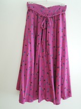Ladies Skirt Size 8 Rockabilly Swing Style Purple Print +Self Tie Belt $48 Value - £12.29 GBP