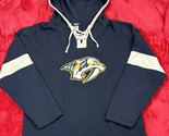 Nashville Predators Hoodie LARGE NHL Old Time Hockey Lace Up Pullover Sw... - $49.38