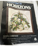 Vintage  Monarch Horizons White Christmas Reinardy Crewel Kit CR 33 cats... - $1,401.24 MXN