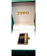 Rare Deep Carved Black Enamel Classy  Zippo Lighter - $133.76 CAD