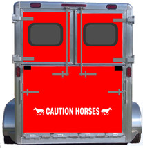 Caution Horses Reflective Decal Sticker Standardbred Thoroughbred Trailer WS - £22.75 GBP