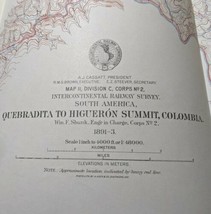 Corps No 2 Map II Division C Quebradita To Higueron Summit, Columbia Rai... - £17.93 GBP