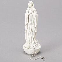 Our Lady of Lourdes White Rosary Holder 8 Inch - $29.98