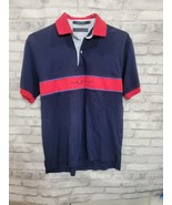 Tommy Hilfiger Mens Short Sleeve Colorblock Red Navy Polo Shirt Sz M Vtg... - $26.05 CAD