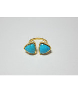 NEW! Marz Gems Gold Plated Sterling Silver Turquoise Gemstone Adjustable... - $119.15 CAD