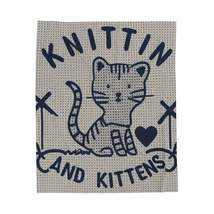 Knittin with Kittens: Cat Lover&#39;s Knitting Joy - Velveteen Plush Blanket - $39.53+