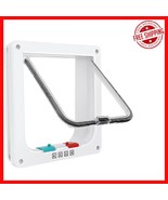 Safety Pet Door with 4-Way Lock - Weatherproof Cat Flap for Sliding Doors - €24,33 EUR