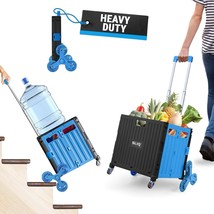 Heavy Duty Rolling Utility Cart, Foldable Handcart w/ Telescopic Handle,... - $867.13 MXN