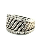 David Yurman Sterling und Diamant Kabel Stil Zigarre Band Ring-Sz 5.5 Hi... - $1,825.95